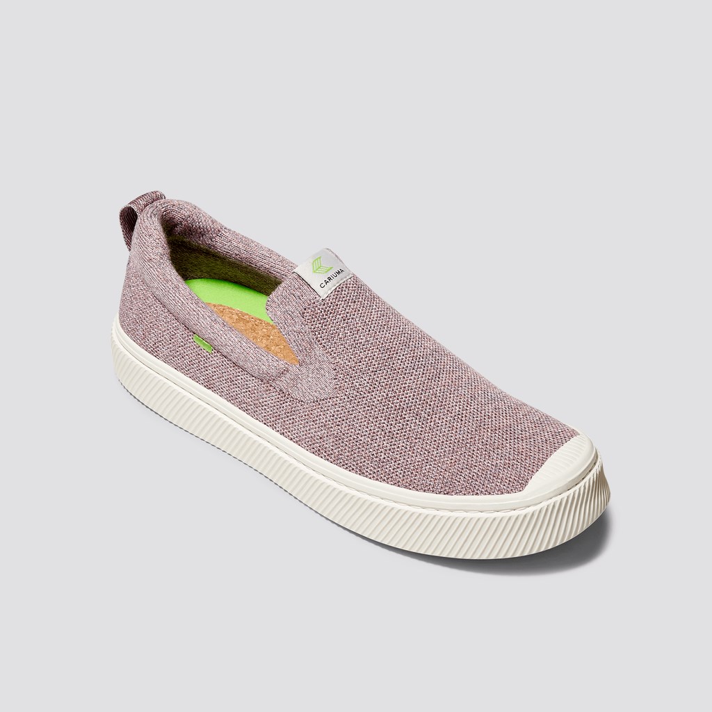 IBI Slip-On Cariuma Low Top Bamboo Weave Knit Vegan Stone Blush Homme | KEF-0174485